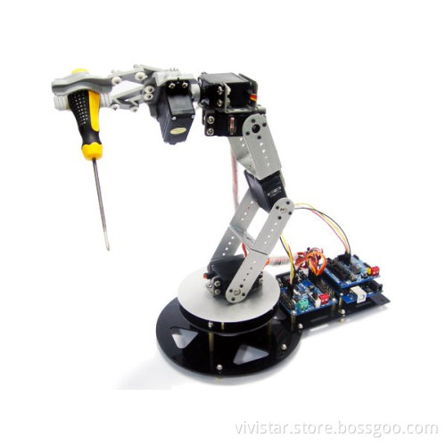 Arduino robot arm as-6 DOF aluminium clamp claw mount kit with servos and 32 road servos